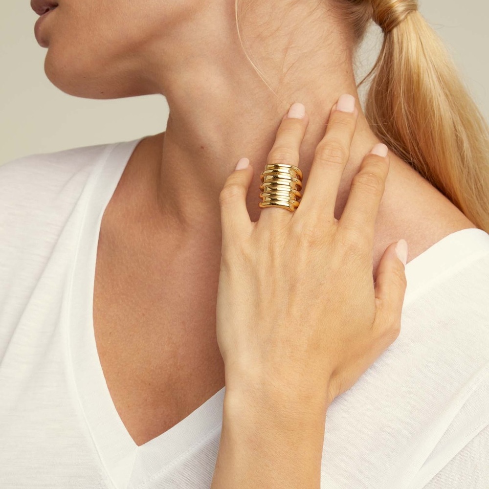 Stacking Effect Gold Ring Size 6